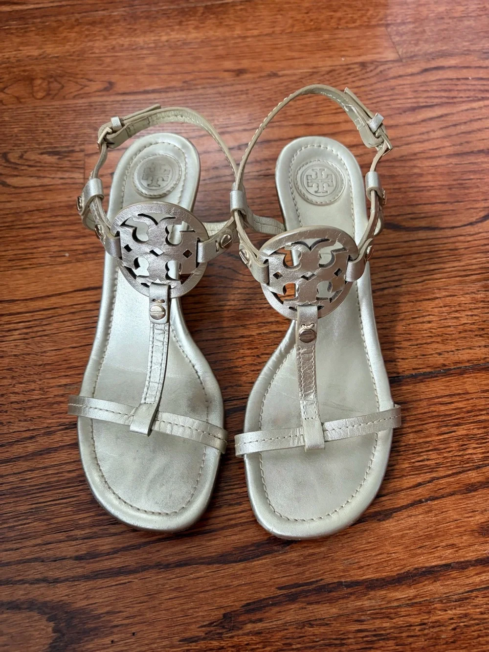 Tory Burch Miller gold wedge sandal Women’s Size 6